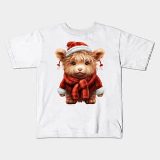 Christmas Baby Highland Cow #5 Kids T-Shirt